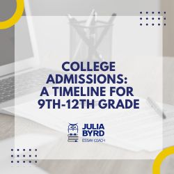 Advertising the new blog post: College Admissions Prep: A Timeline for 9th-12th Grade