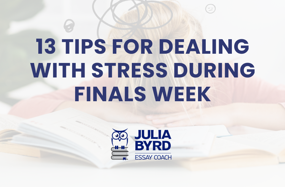 Student taking a study break during finals week to manage stress