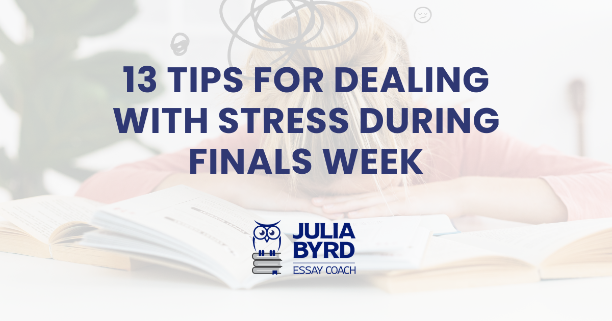 Student taking a study break during finals week to manage stress