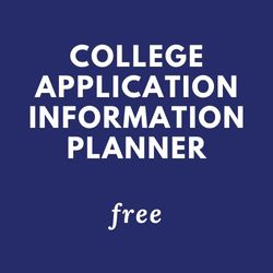 Free PDF Download: College Application Information Planner
